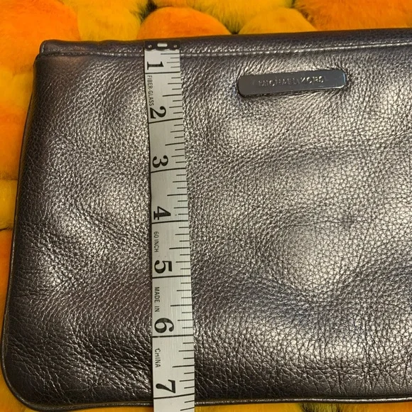 Michael Kors  Metallic Grey/Silver Leather Clutch - Picture 12 of 12